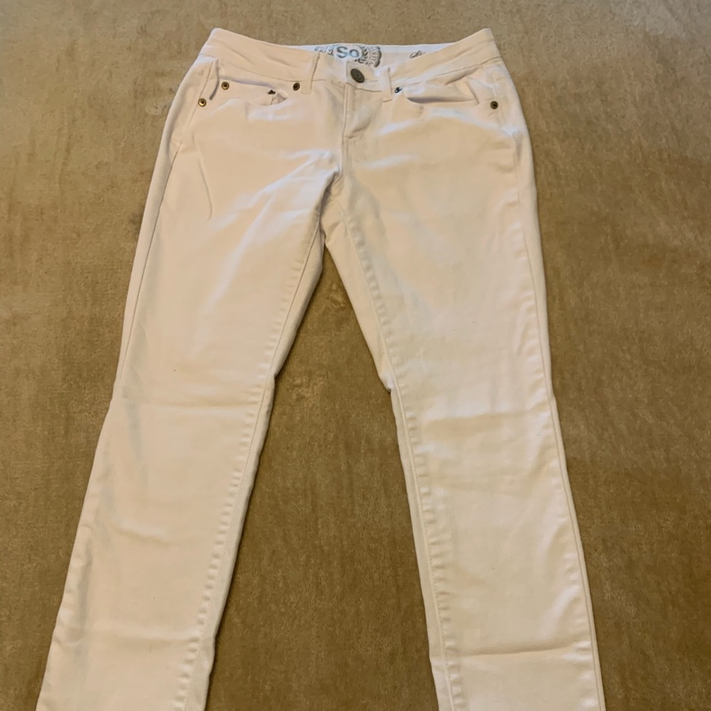 SO white denim skinny jeans size 9